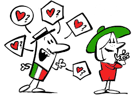 karikatura zaljubljenega Italijana